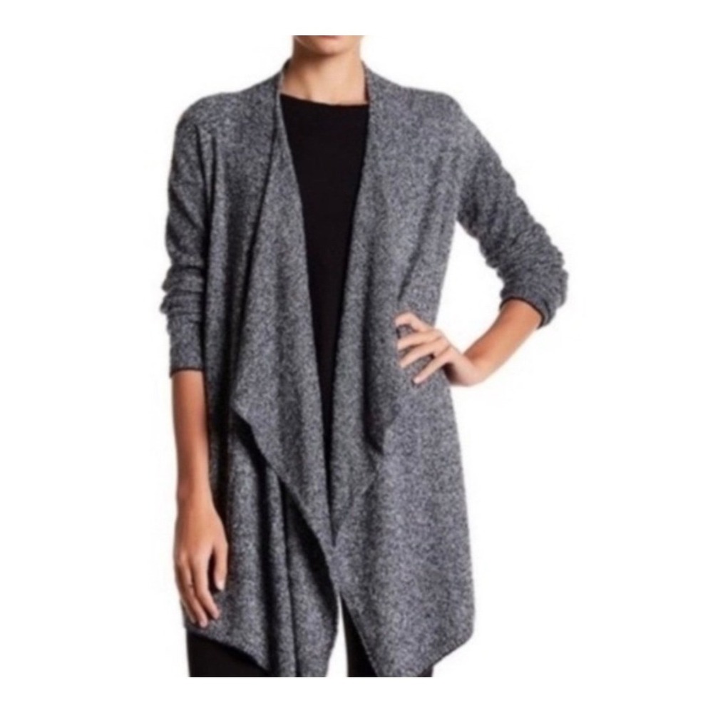 Barefoot Dreams Bamboo Chic Lite Drape Front Cardigan S/M Grey 436